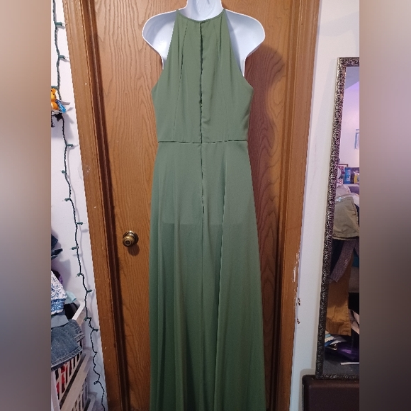 AFTER SIX 1502 Keyhole Halter Lux Chiffon Maxi Dress